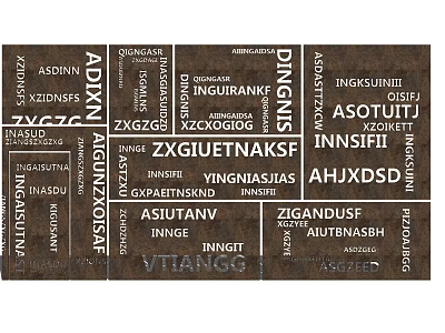 Rustic Decorative Wooden Wall With Random Letter Blocks Arranged In Grid Pattern 3d model