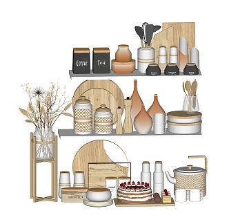 Modern Kitchen Supplies Tableware Decorations 3d model