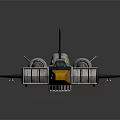 Sci Fi Aircraft Model With Turquoise White Color Scheme Yellow Nose And Detailed Wing Patterns