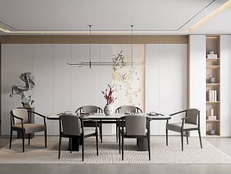 New Restaurant Dining Table and Chair 3d model