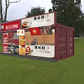 Container Building as Outdoor Food Stall Featuring Fried Rice Luosifen and Food