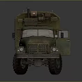 Vintage Army Green Six Wheel Drive Military Utility Vehicle With Roof Equipment