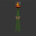 Sports Equipment Torch Stand With Flaming Top And Tower Structure For Events