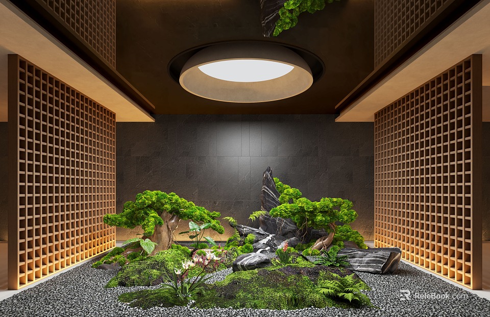 Modern Open Concept Kitchen Interior Design With Island Counter And Appliances 3d model 