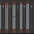 Various Decorative Columns With Ornate Carvings And White Brown Design Details