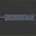 Gray Submachine Gun with Orange Flame Patterns Stock and Magazine