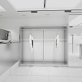Modern Clothing Store Interior With White Walls Clothing Racks And Fitting Room