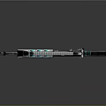 Sleek Modern Teal And Black Rifle With Tactical Design And Metallic Parts