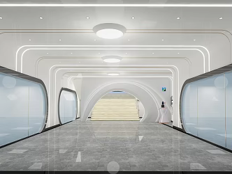 Modern aisle welcome area 3d model