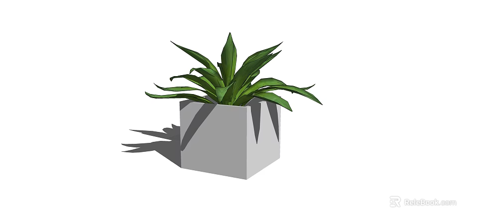 Stylish Bonsai Potted Plant With Square Gray Pot And Green Leaves 3d model 