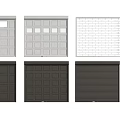 Various Garage Door Designs With Panel And Roller Styles In Gray Tones 3d model