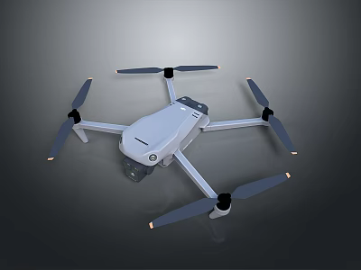 High Performance White Drone With Multiple Propellers Camera And LED Lights 3d model