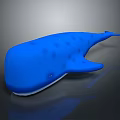 Realistic Blue Whale Shark Aquatic Animal 3D Model on Dark Background