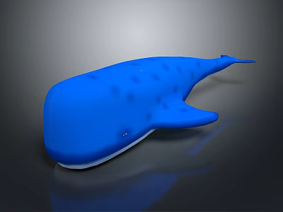 Realistic Blue Whale Shark Aquatic Animal 3D Model on Dark Background 3d model