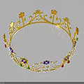 Luxurious Golden Crown Adorned With Colorful Gemstones Pearls And Intricate Decorations