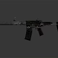 Tactical Assault Rifle With Metallic Finish Scope Magazine And Stock Design