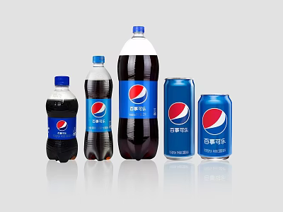 Pepsi Carbonated Beverage Collection with Various Bottles and Cans in Different Sizes 3d model
