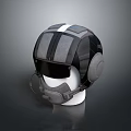 Modern Tactical Protective Helmet With Visor Earmuffs And Adjustable Chin Strap 3d model