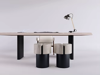 Quiet desk and chair 3d model