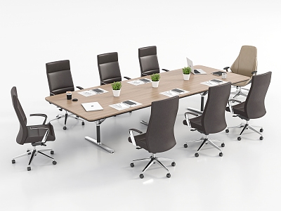 Conference table and chair combination model