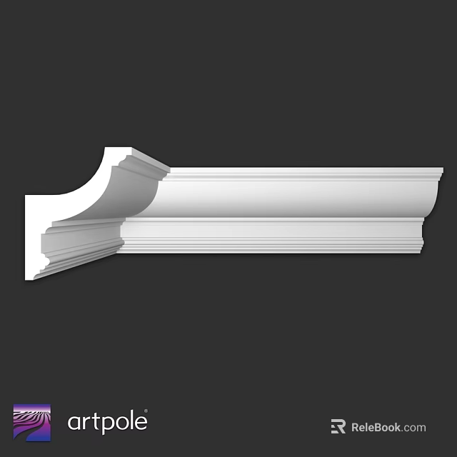 White Decorative Architectural Molding For Interior Design With Ornate Cornice And Layered Details 3d model 