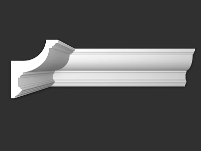 White Decorative Architectural Molding For Interior Design With Ornate Cornice And Layered Details 3d model