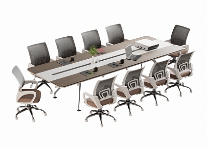 Modern Meeting Table and Chair Office Desk and Chair 3d model