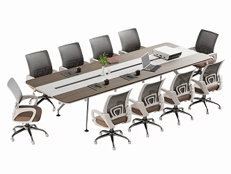 Modern Meeting Table and Chair Office Desk and Chair 3d model