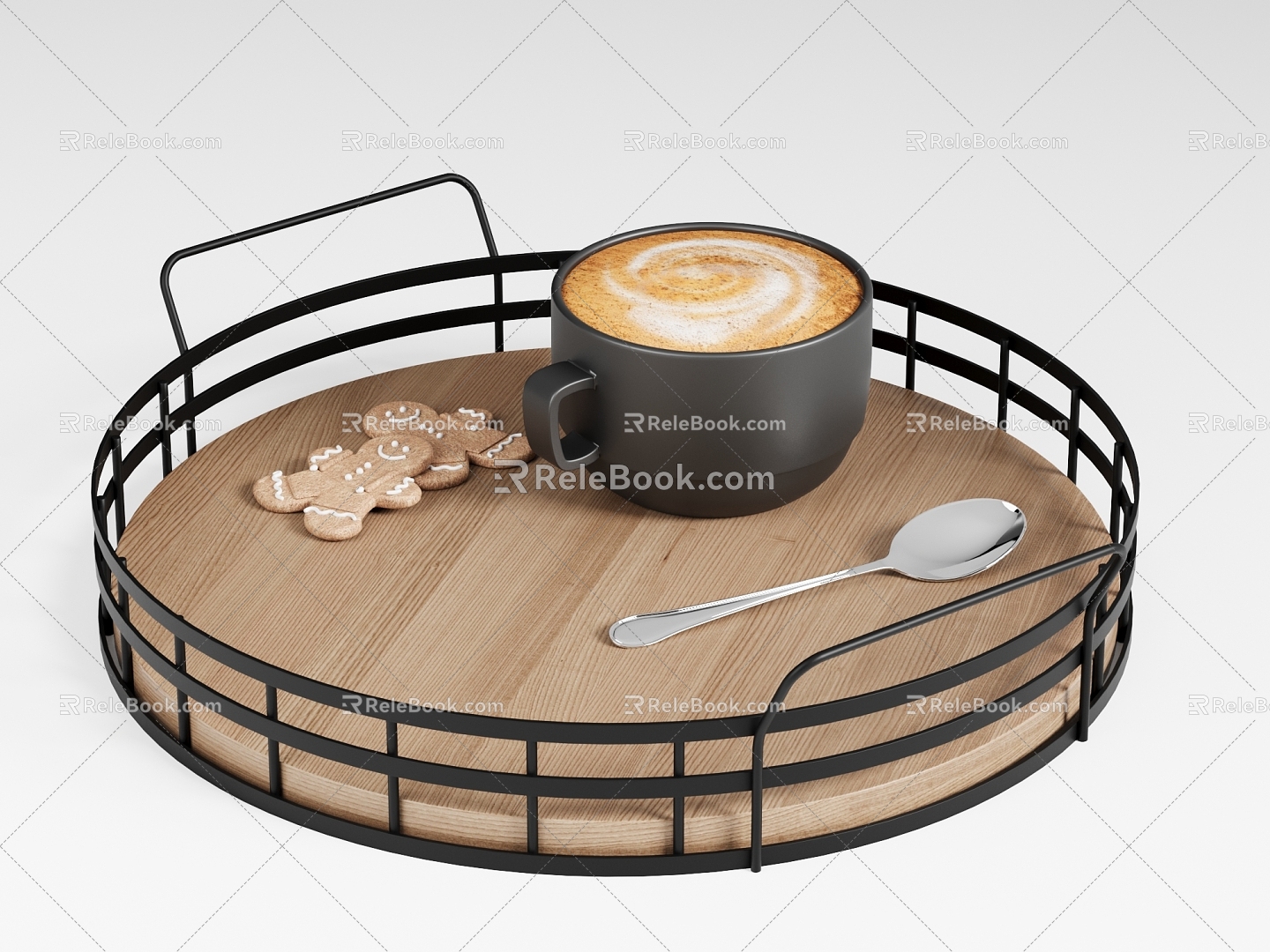 American Tray Coffee Decorative Ornament Tray 3d model