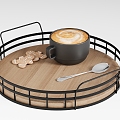 American Tray Coffee Decorative Ornament Tray 3d model