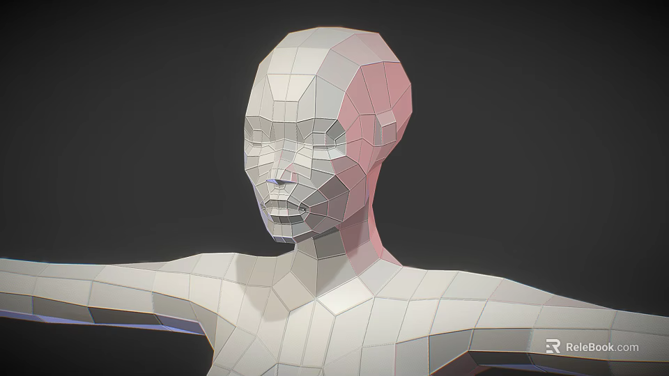 Minimalist Low Poly Human Character 3D Model Design With Geometric Facets 3d model 