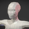 Minimalist Low Poly Human Character 3D Model Design With Geometric Facets