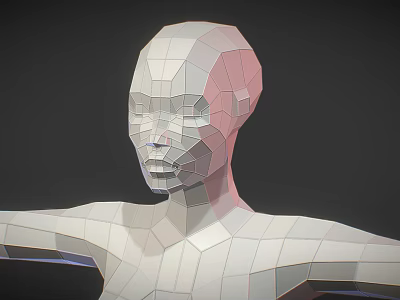 Minimalist Low Poly Human Character 3D Model Design With Geometric Facets 3d model