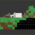 Pixel Art Scene With Green Terrain Path White Tents Unicorn And UK Flag