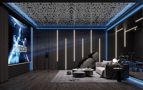 modern video room 3d model