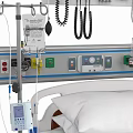 Advanced Hospital Medical Bed With Integrated Monitor IV Stand And Control Panel