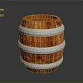 Durable Orange Wooden Barrel With White Hoops For Household Use And Decor