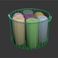 Vibrant Colored Chalks Inside Green Bucket for School and Art Projects
