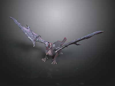 Fantasy Dragon 3D Model With Large Detailed Wings And Mythical Creature Design 3d model