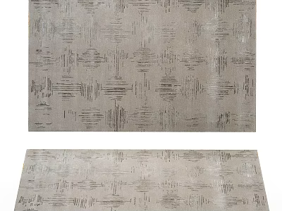 Modern Square Rug In Neutral Gray With Geometric Patterns And Soft Plush Texture 3d model