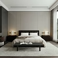 Modern Bedroom Interior Design With Bedside Tables Table Lamps Rug And Mountain View Window