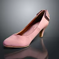 Pink High Heels with Bow Accent Suede Upper Elegant Women's Footwear Design