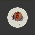 3D Cartoon Game Character With Orange Hair Red Creature On Head Yellow Eyes Red Stripes