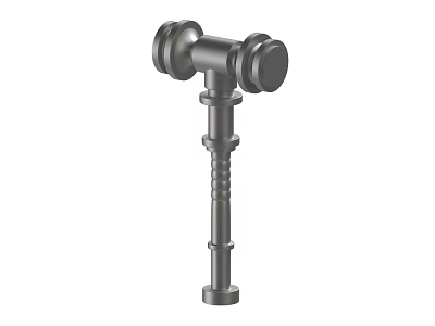 Modern Industrial Metal Faucet with Dual Round Handles and Structural Pipe Design 3d model