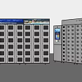 Modern Smart Storage Lockers With Digital Screens Multiple Compartments And White Black Design 3d model