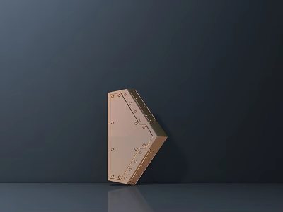 Golden Building Exterior Wall With Rivets And Glossy Three Dimensional Design 3d model