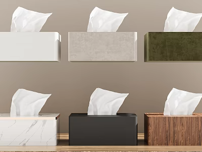 Household Tissue Boxes with Various Materials and Colors for Home Decoration 3d model