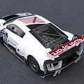 Audi R8 Race Car With White Black Livery Rear Spoiler Number 28 And Racing Team