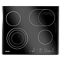 Modern Black Stainless Steel Kitchen Appliances Including Refrigerator Oven And Range Hood