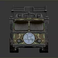 Modern Camouflage Tank 3D Model With Blue Wheels And Top Equipment Design